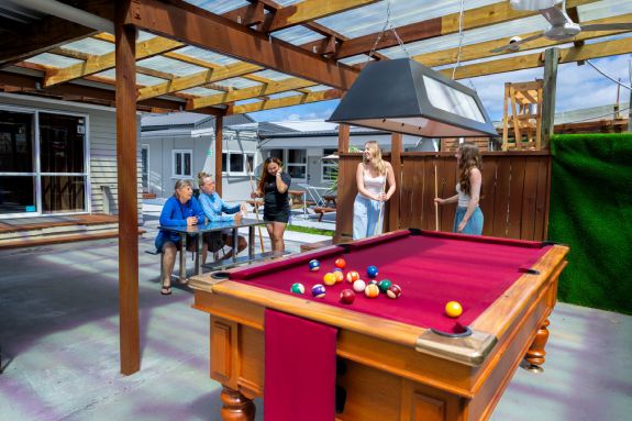 Pool table in outdoor area